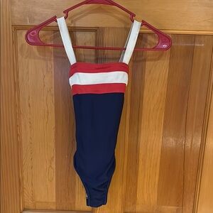 Kids Swimwear in Red, White, and Blue